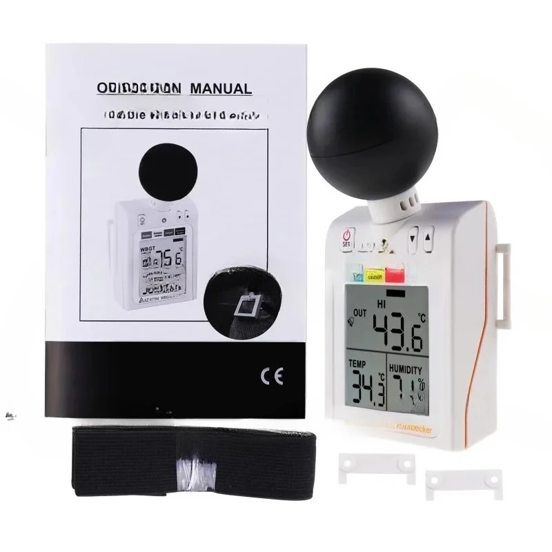 2-In-1 WBGT + HI Heat Index Checker Hazardous Liquid Level Indicator for Wet Bulb Thermal Stress Meter Sound Alarm