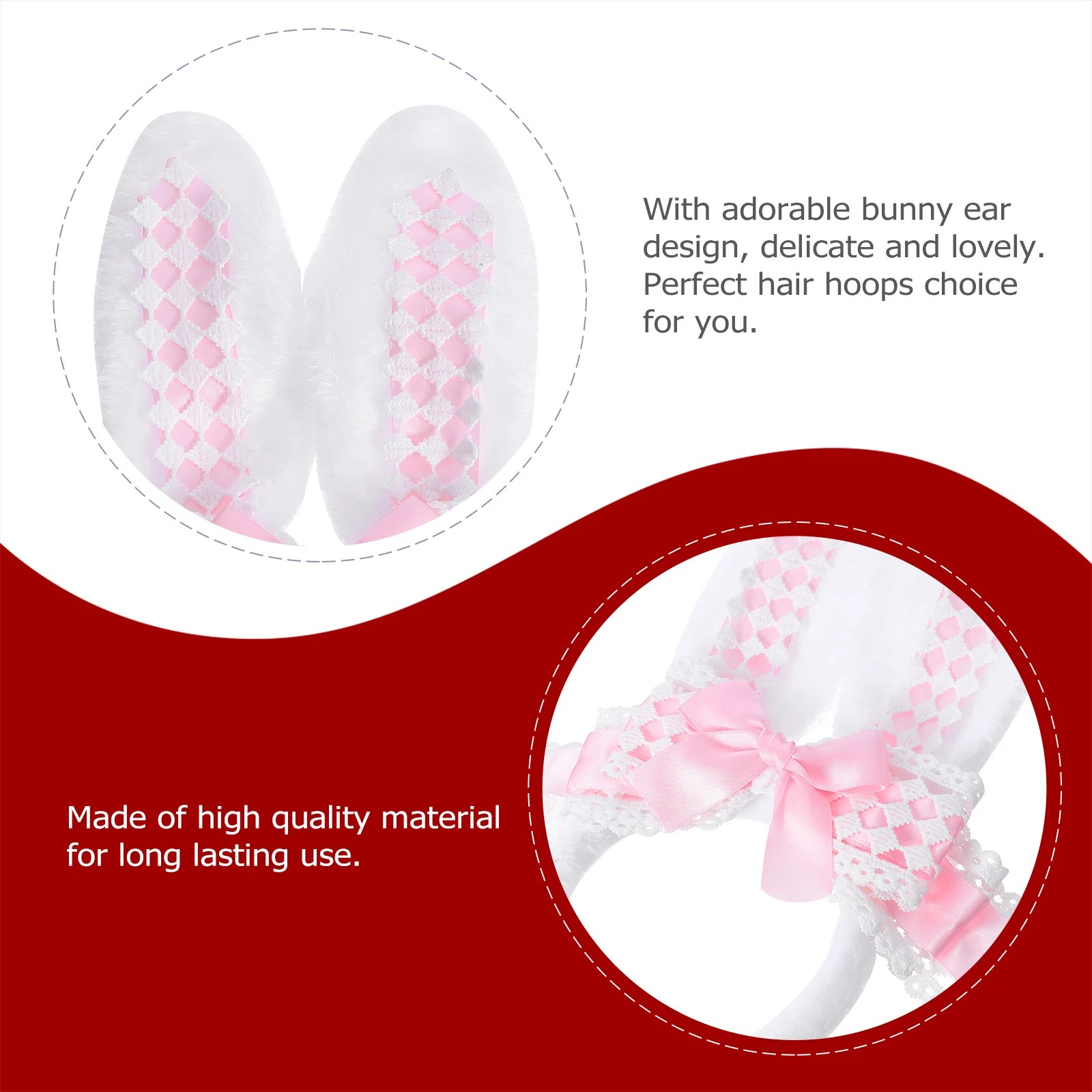 

Cute Rabbit Ear Hair Hoop Fabrics Accessories Girls Headwear Animal Ears Photo Props Easter Birthday