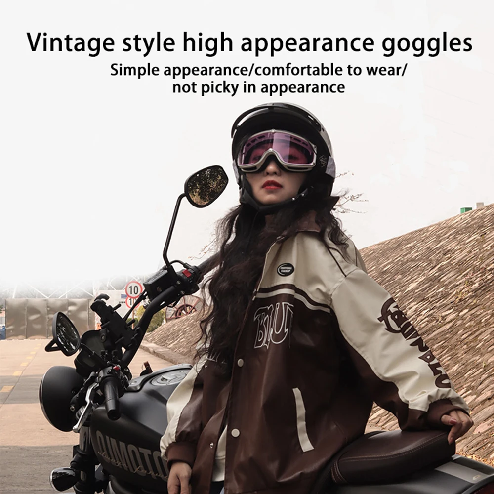 Retro Dirt Bike Goggles Cross Mask Motocross Helmet Goggles UV400 Riding Racing Cycling Man Ski Glasses Motorcycle Cross Bezel