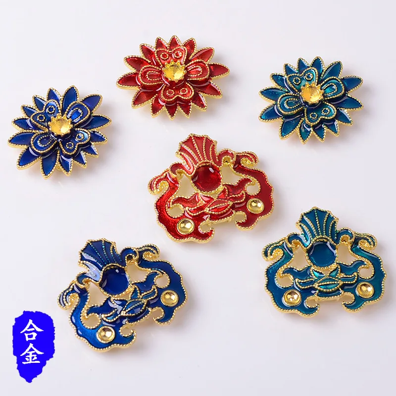 

Antique bridal headgear accessories dripping alloy accessories imitation burnt blue cloisonne jewelry accessories spot wholesale