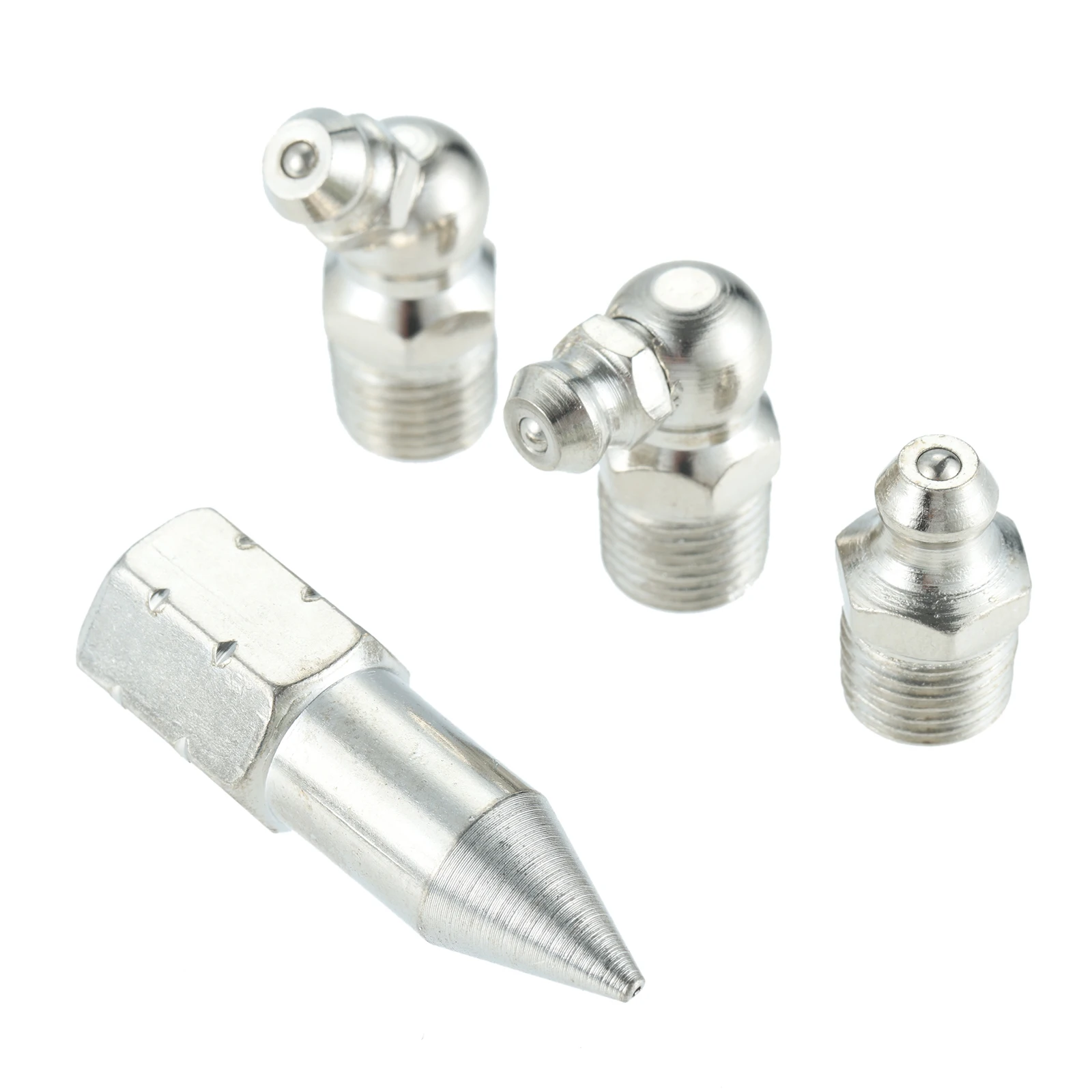 Соединитель масляного пистолета Соединительные наконечники для смазочных пистолетов с пружинным/жестким шлангом Сопламы M10 Фитинг 1/8 дюйма NPT SAE Zerk Соединения 10000 фунтов на квадратный дюйм Противопротекатель