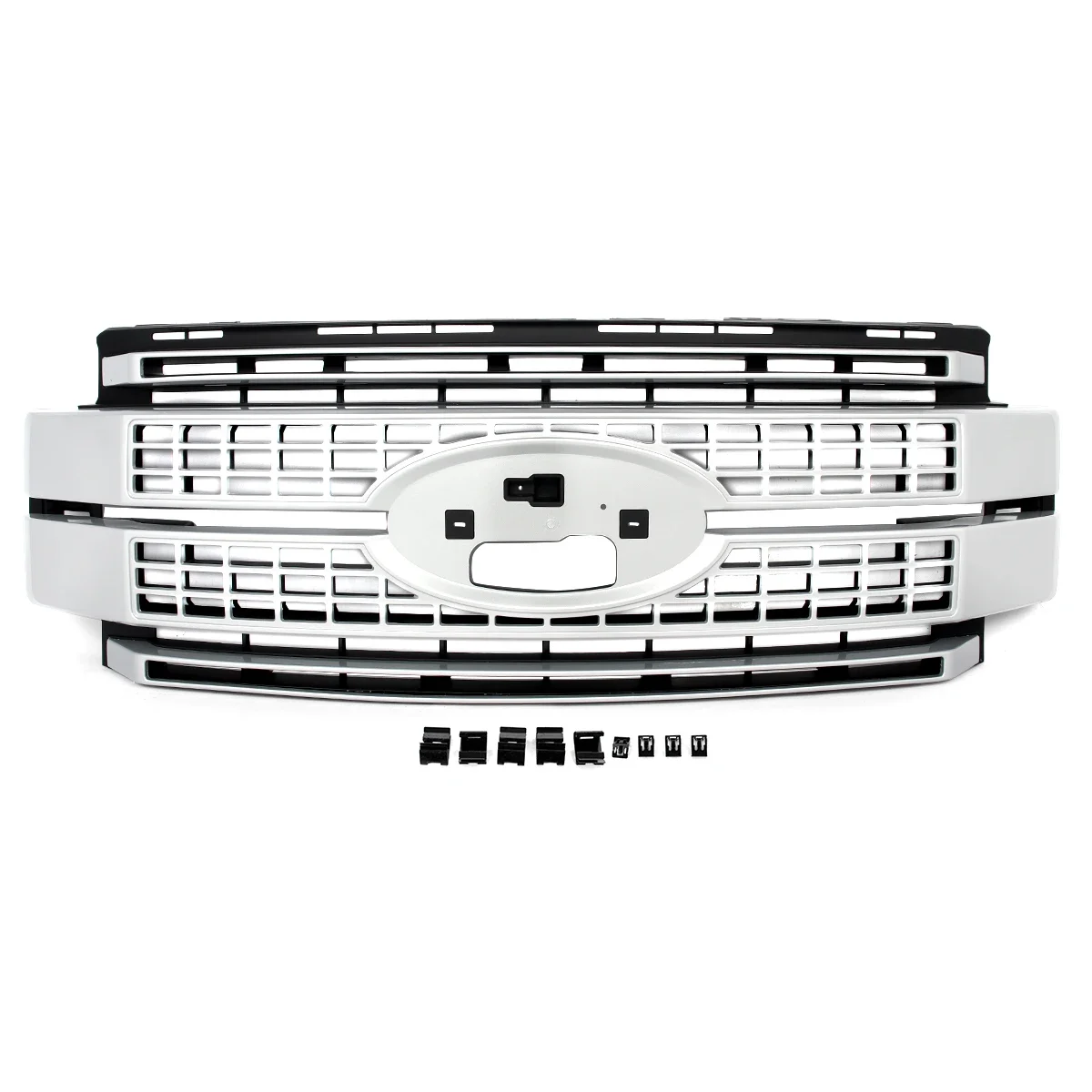 Fits 2017-2019 Super Duty F-250 F-350 F-450 Ford Bumper Ingot Silver Grille Gril