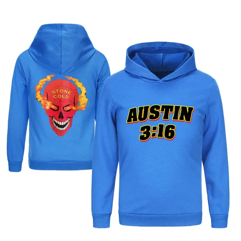 حار أوستن الكرتون ملابس الاطفال أوستن 3:16 مزدوجة الوجهين طباعة هوديي طفل الفتيات الربيع/الخريف أبلى الأولاد بلوزات الموضة