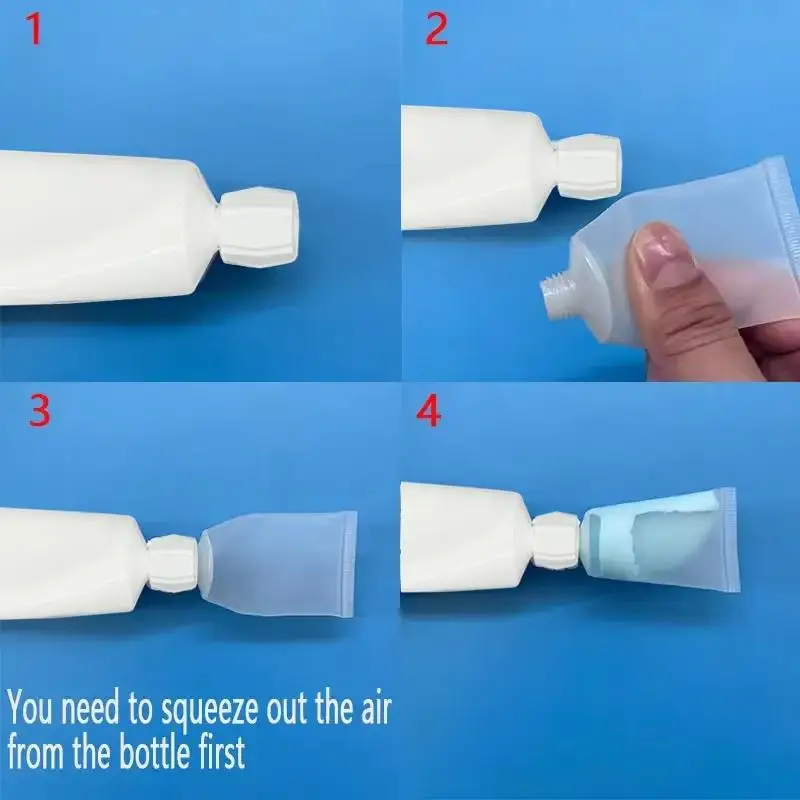 3Pcs Portable Travel Bottles Kit with Toothpaste Squeezer Adapters No-Spill Refillable Tube Rollers for Hiking Camping Travel