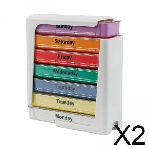 

2x 28 Compartment Organizer for Weekly Use with 4 Daily Sections