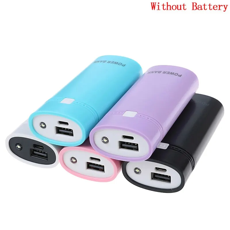 Colorful USB Ports 2 X 18650 DIY Portable Battery Holder LCD Display Power Bank Case Box 5V Battery Charge Case