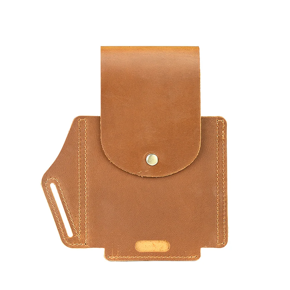 AIGUONIU Echt leer Mannelijke heuptas Telefoonzakje Zakken Heuptas Crazy Horse Lederen Man Buitensporten Riem Heuptas