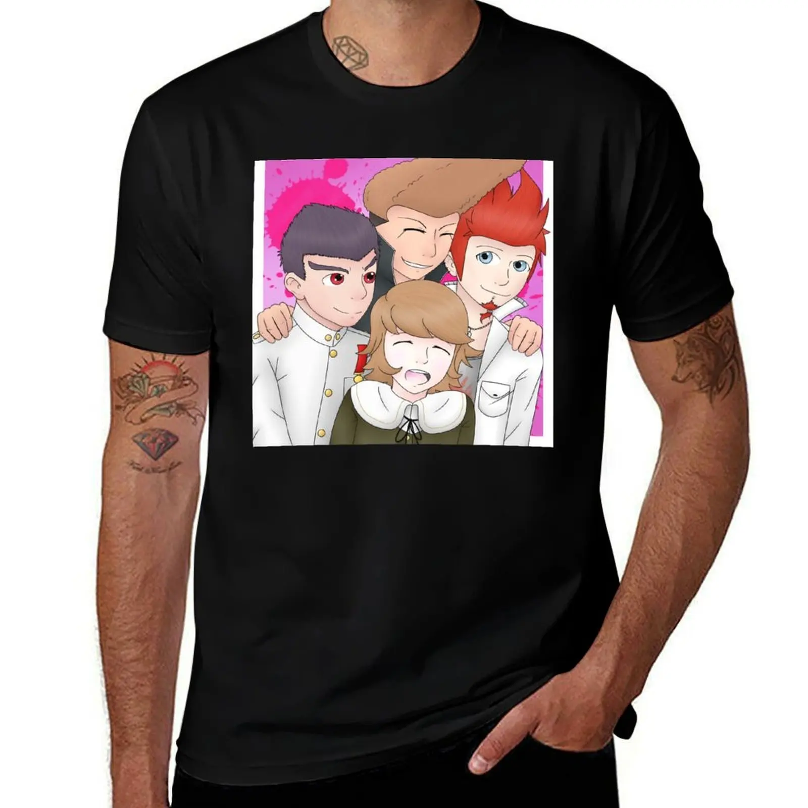 

Danganronpa crew T-Shirt No Iron Casual Short Sleeve Top