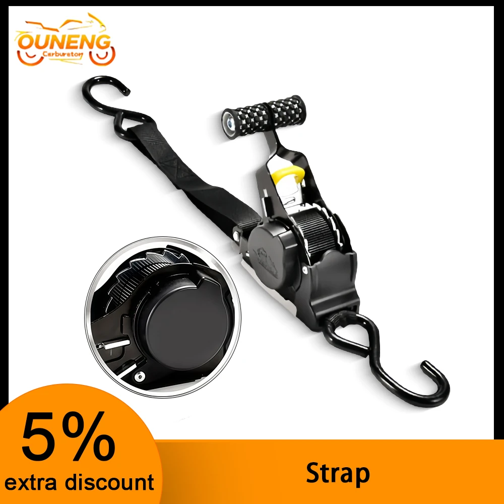 

Retractable Ratchet Tensioner Straps Heavy Duty Quick Release Bundling Belts For Motorcycle Car Truck Luggage