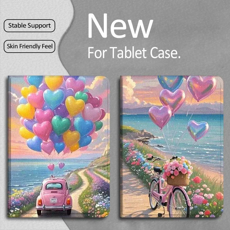 

Love Bike Car For Apple iPad Pro Air 13 2 7th 6th 2025 M2 M3 M4 M512.9 13 inch Foldable Tablet Case Gift