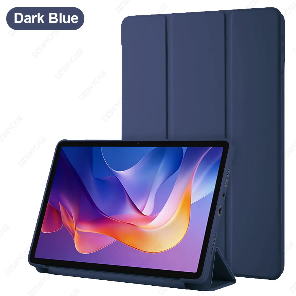 Siliconen hoesje voor Xiaomi Redmi Pad 2 11 inch 2025, ultradunne drievoudige standaard PU lederen beschermhoes, automatische slaap-/waakfunctie