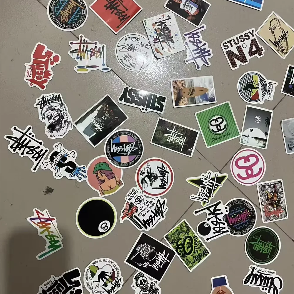 34/50pcs various trendy and cool waterproof skateboard car stickers