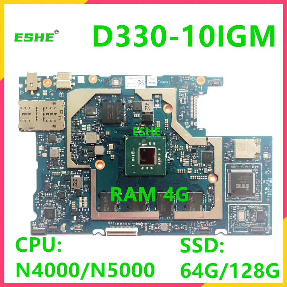 

For Lenovo Ideapad D330-10IGM D335-10IGM Laptop Motherboard 81H3 HSB JMV-6 E89382 With CPU N4000/N5000 SSD 64G/128G RAM 4G/8G