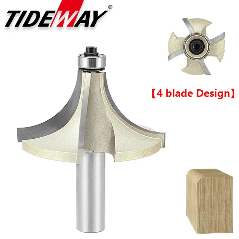 Tideway 4-bladen ronde hoekfrees met lager voor hout houtbewerking gereedschap wolfraamcarbide frees CNC-frees
