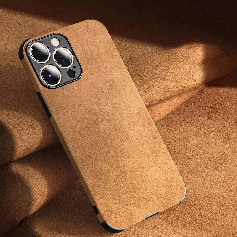 Luxury Lambskin Leather Soft Phone Case For iPhone 15 14 13 12 11 Pro Max Ultra X XS XR Plus Skin Friendly Shockproof Cover