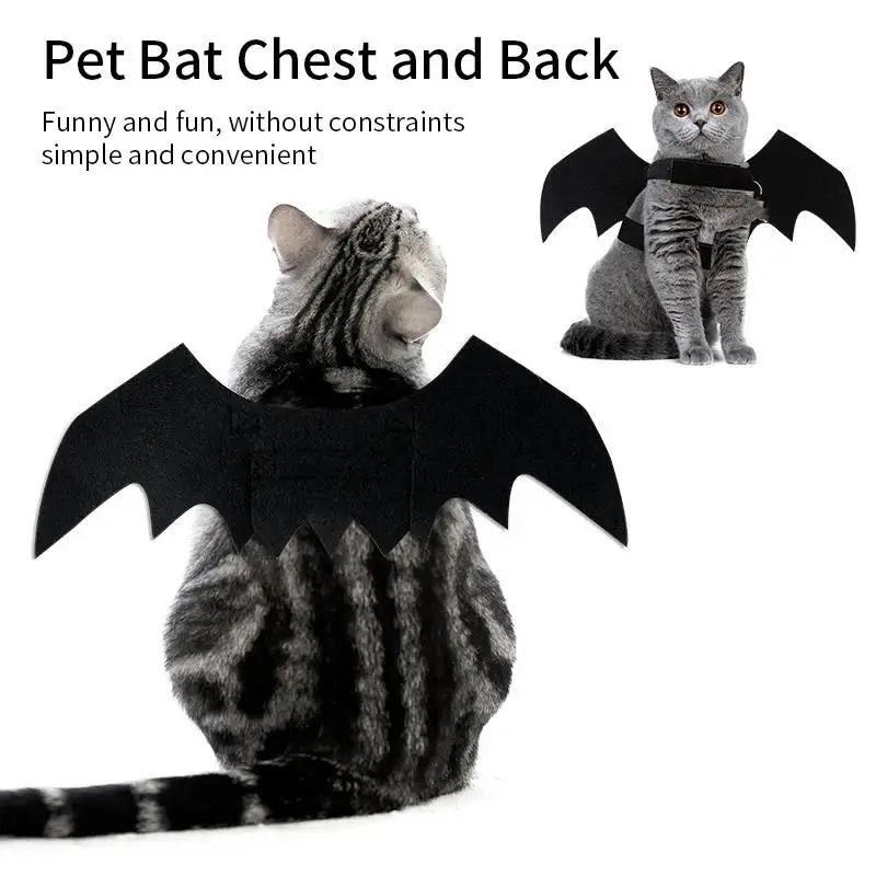 Pet Cat Bat Wings Costume With Adjustable Strap And Soft Felt For Halloween Cosplay Party Dress Up
