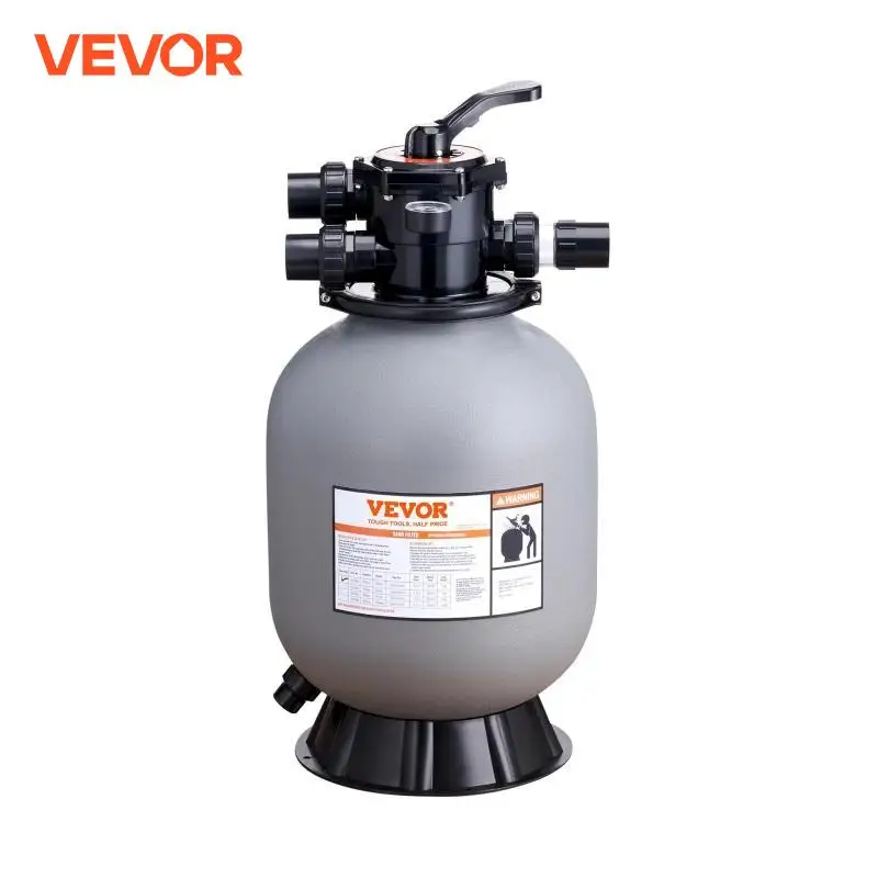 VEVOR 16/19/22/24 Inch Sand Filter with 7-Way Multi-Port Valve&High GPM Flow Rate Above Inground Swimming Pool Sand System，Gray