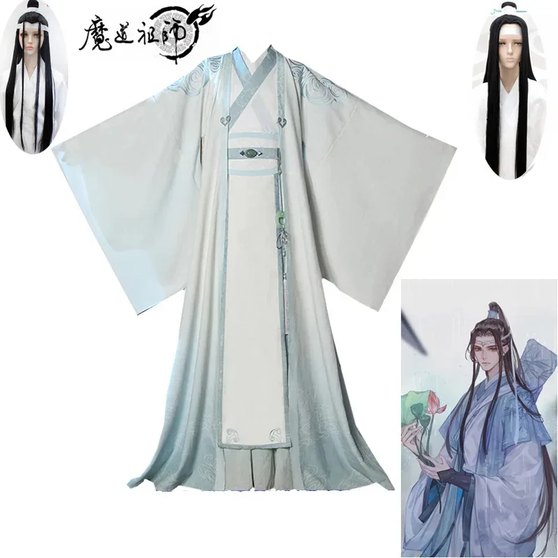 Dd12Lan Wangji Kostum Cosplay Mo Dao Zu Shi Asli LanZhan Wig Kuno Grandmaster Of Demonic Cultivation Kostum
