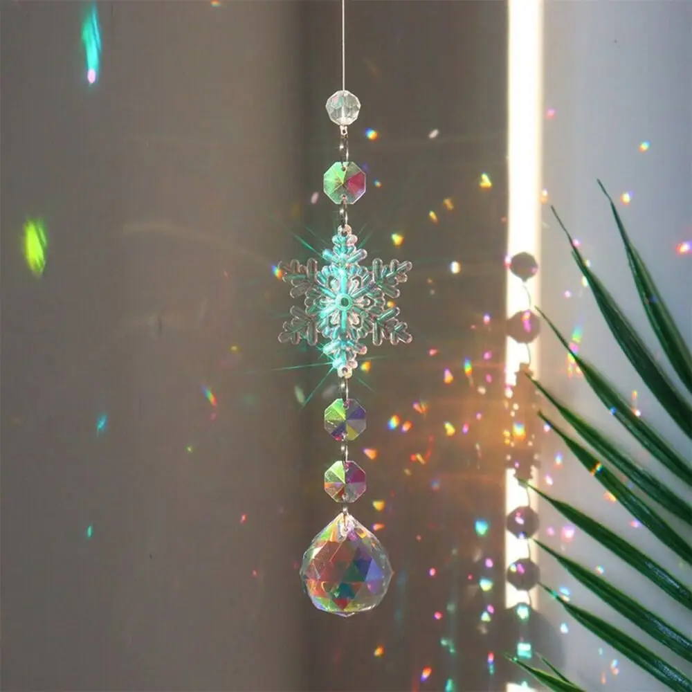 High-quality White Crystal Crystal Wind Chimes Window Pendant Ornament Rainbow Prism Ball Hanging Decor Sun Catcher Car