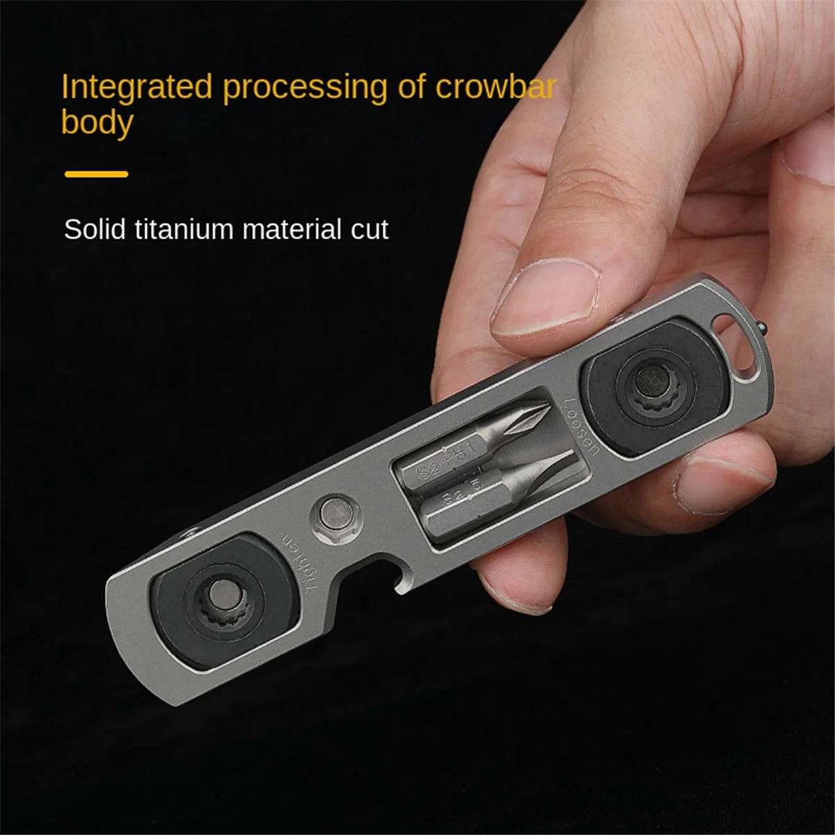 Titanium Alloy Multi-Functional Mini Ratchet Screwdriver Wrench Bottle Opener EDC Tool