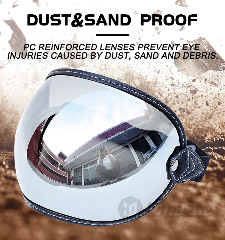 Retro Motorbril Full Face Helmen Lens Bril Motorhelm Bubble Visor Lens Anti-uv Motorcross Helm Accessoires