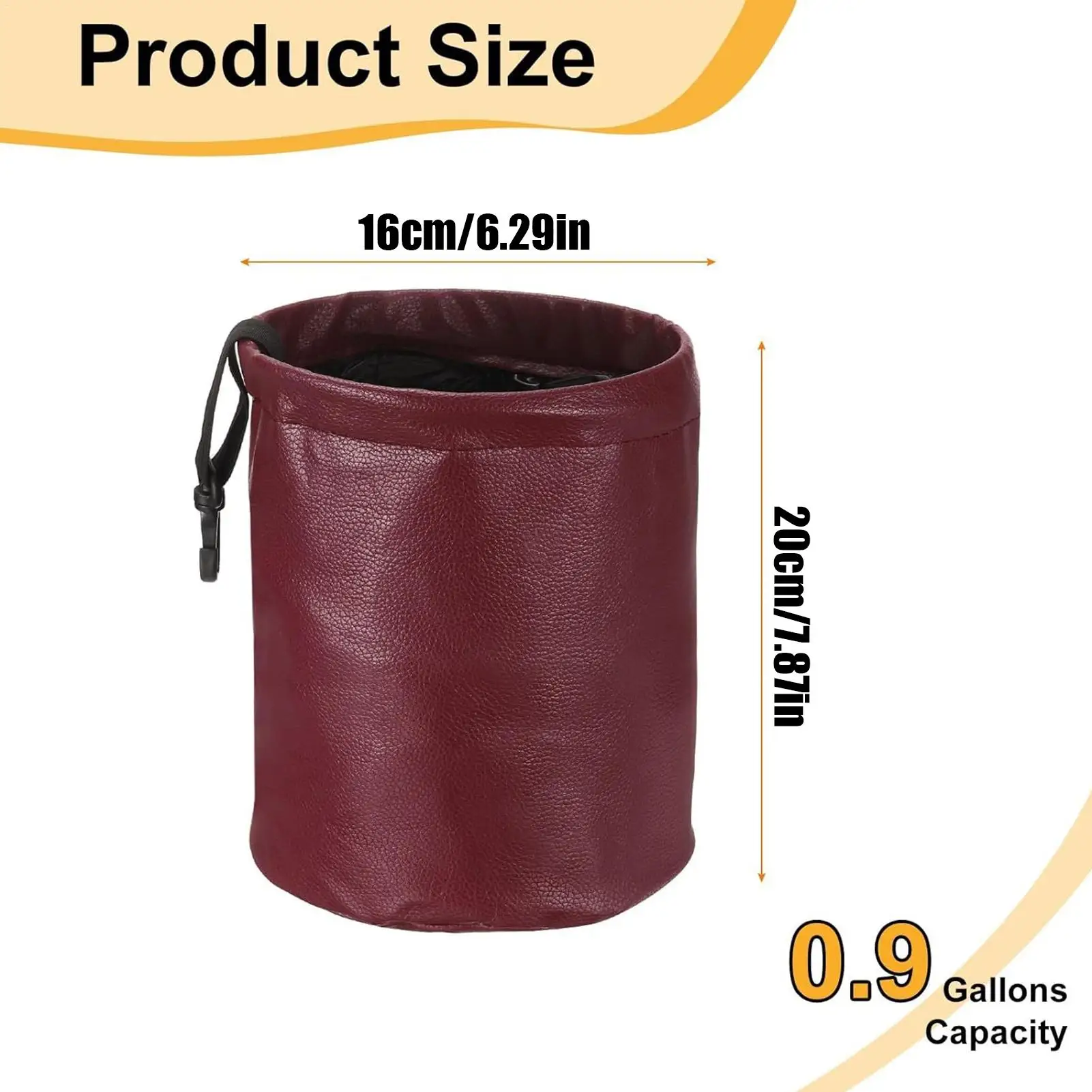 Car Trash Can 0.9 Gallon Small Leak Proof for Cup Holder Front Seat Auto Garbage Bin Organizer for Car Truck Vehicle Interior view 6