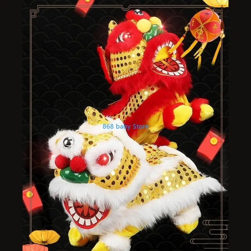 29ee Electric Lion Tancing Toy Musical Plüsch Tier lustiges Walking für Puppen -Interaktives elektronisches Geschenk für 3 4 5