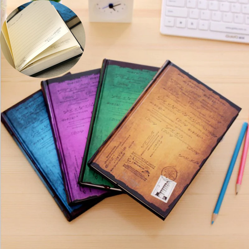 New Retro Stamp Series A5 Notebook Hard Case Paper Face Book Color Printing Inner Core Student Stationery Supplies