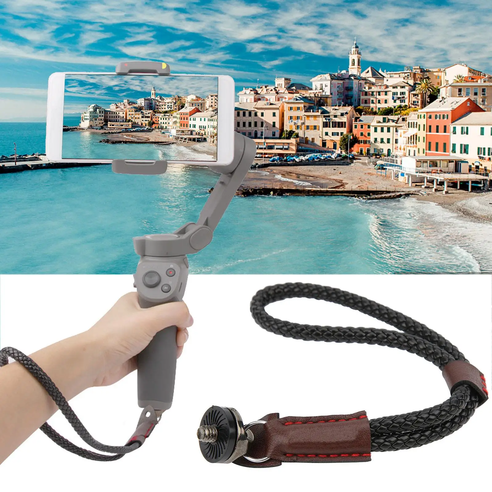 SUNNYLIFE PU Leather Camera Wrist Strap Lanyard Hand Strap for one X2 -  Accessory for Photography