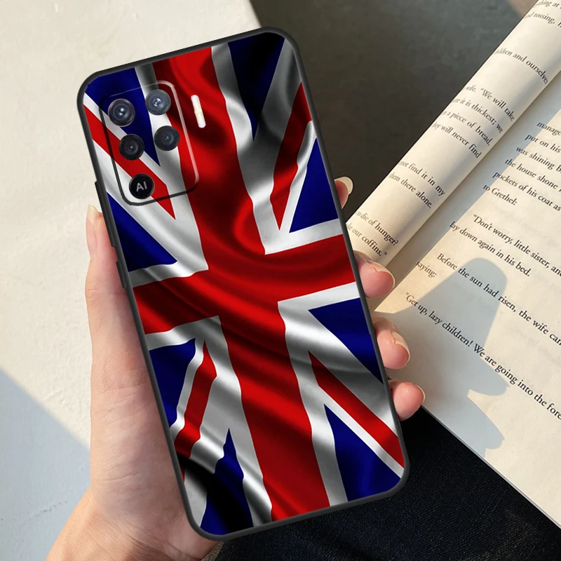 Funda de bandera de Reino Unido de Inglaterra británica para OPPO A16, A15, A5, A9, A31, A53, A53S, A1K, A3S, A5S, A52, A72, A83, A91, A93, A54, A74, A94