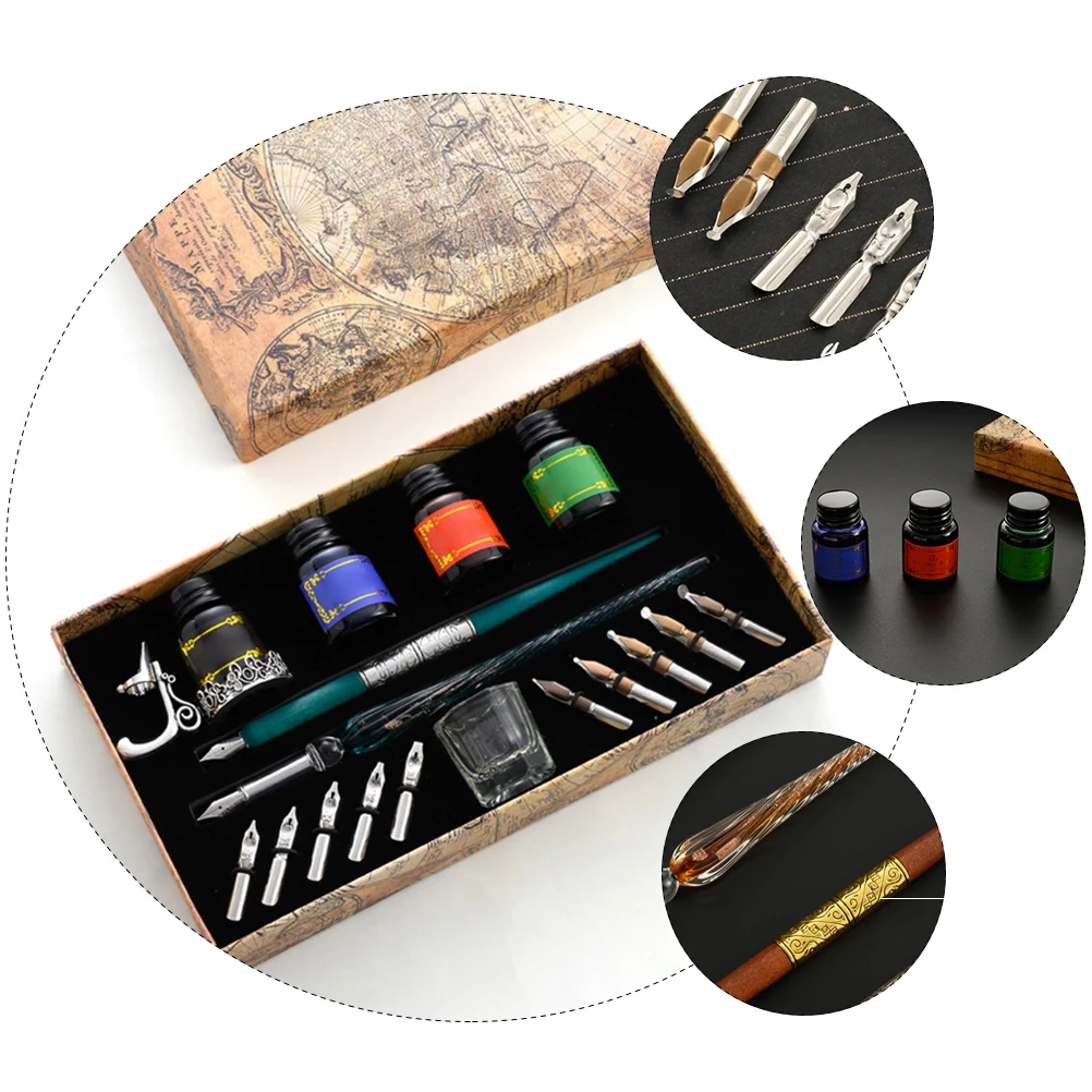 

Dip Pen Set Wooden Calligraphy Writing Tools Student Stationery Elegant Smooth Control Stability Great Gift Packaging