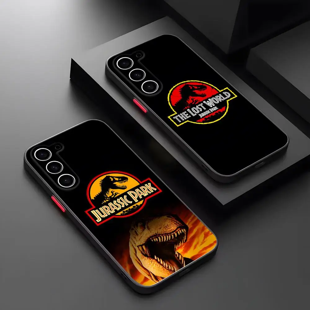 J-Jurassic Park Dinosaur World Phone Case Matte Transparent For Samsung S21 S22 FE S23 S24 Plus S25 Ultra Back Cover
