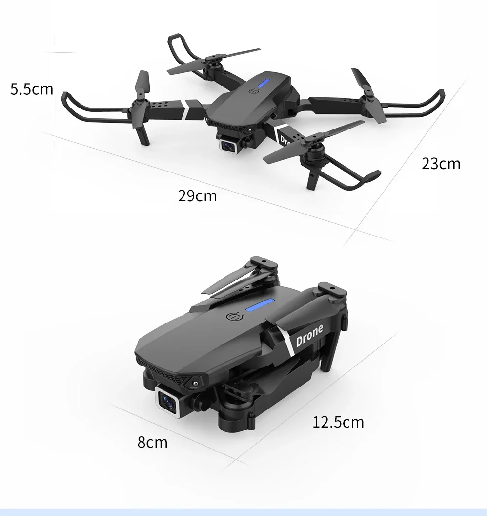 Imagem -05 - Drone Professionnel E88 4k Caméra hd Grand Angle Wifi Fpv Maintien en Hauteur Hélicoptère Quadrotor rc Pliable Jouets Pour Enfants Sans Caméra