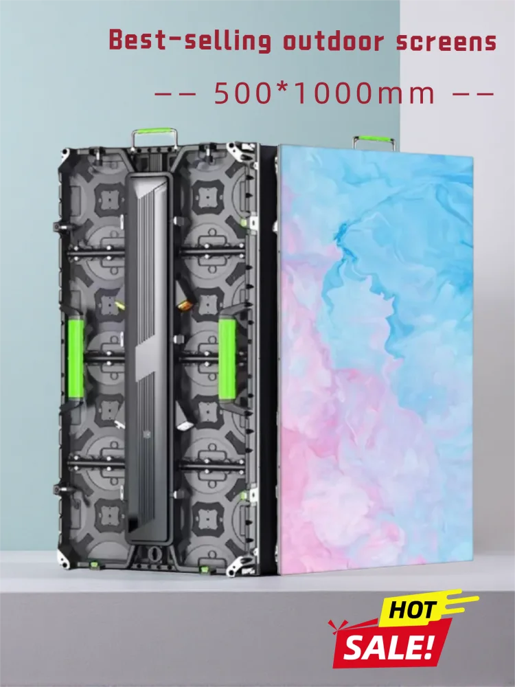 Outdoor IP65 waterproof 500*1000mm die-cast aluminum cabinet, high refresh rate P2.604 LED display screen