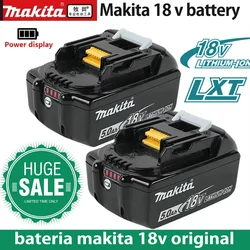 100% Original Makita Rechargeable Power Tool Battery, Replaceable LED Lithium-ion, 6.0 Ah 18V LXT BL1860B BL1860BL1850 BL1830