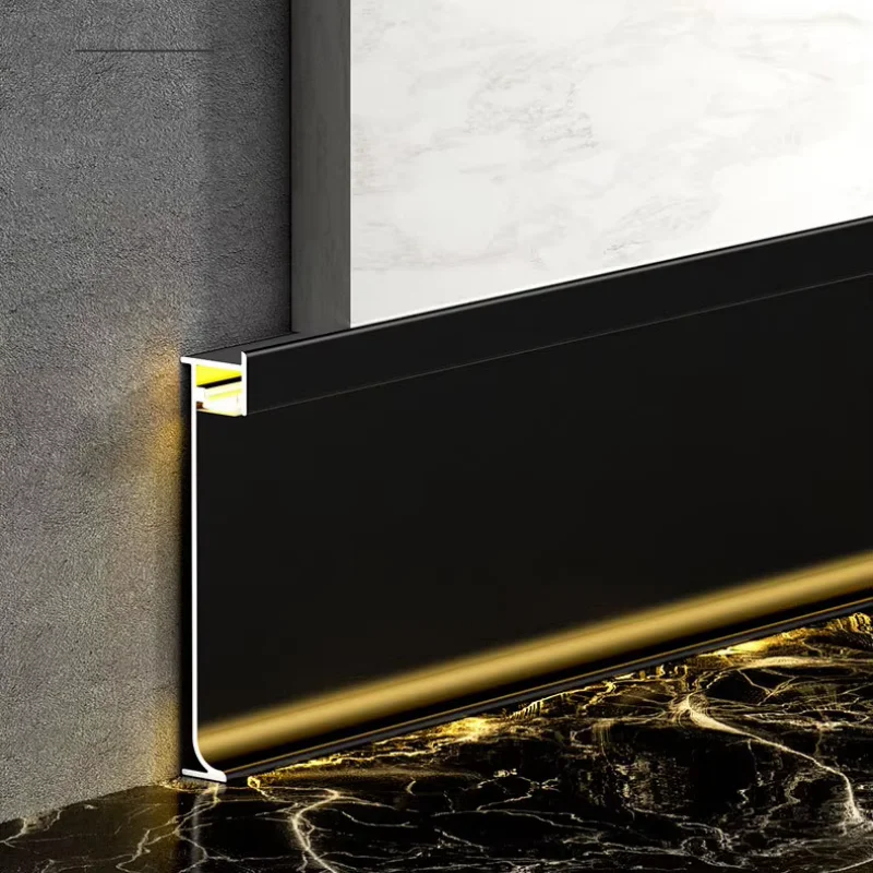 10Pack 1M 60mm Recessed Down Glow Led Skirting Line Aluminum Profile Baseboard Backlight Channel PC Cover Decor Bar Strip Light
