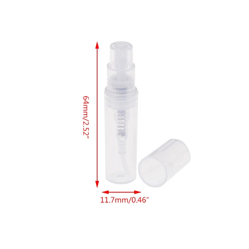 100 Stuks 3 Mini Clear Plastic Hervulbare Fles Draagbare Mondwater Flacon Cosmetische Verstuiver voor