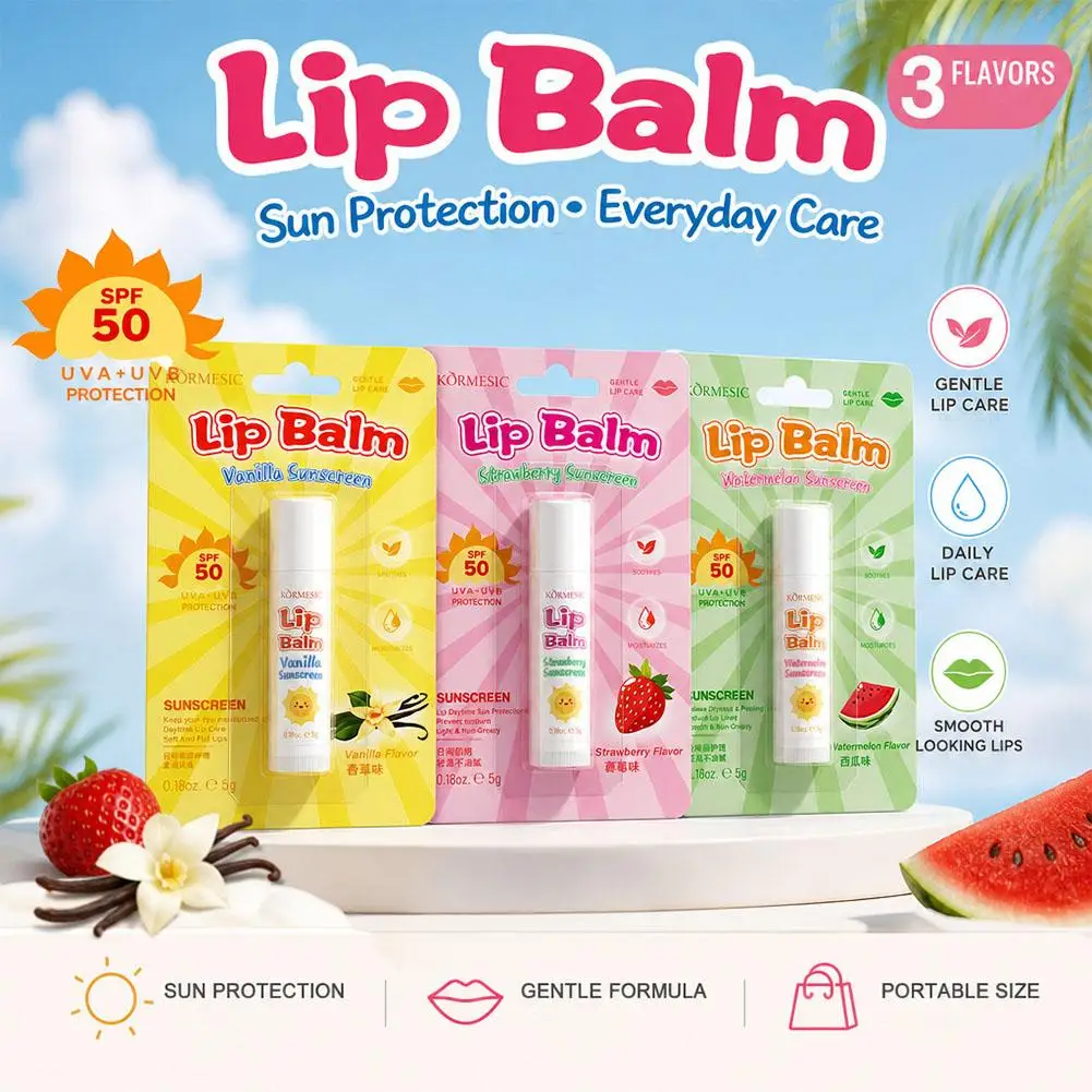 5g Fruity Lip Balm SPF 50 Sunscreen Deep Moisturizing Long Lasting Anti Chapping Hydrating Lip Care Products