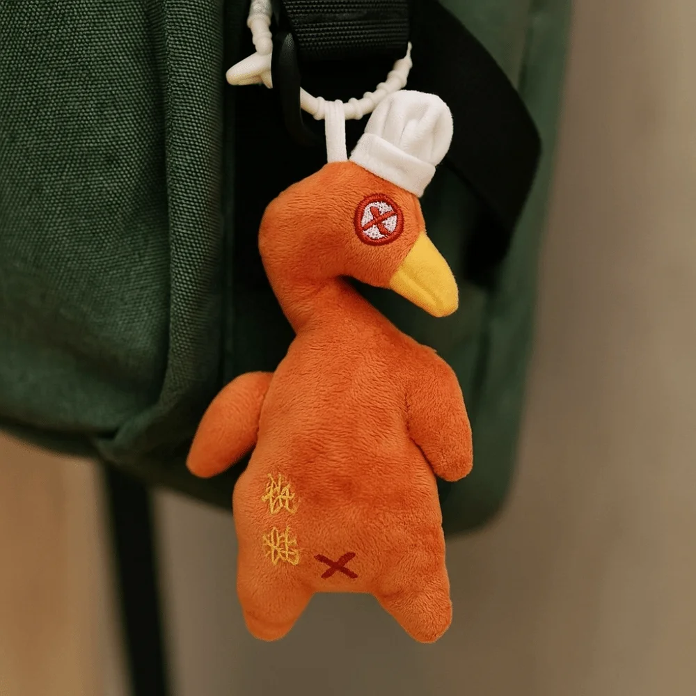 

PP Cotton Stuffe Roast Duck Plush Keychain Fluffy Collection Roast Duck Plush Key Ring Hanging Ornaments