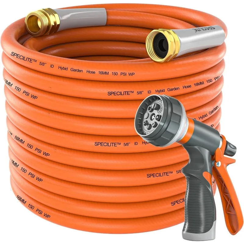 

Garden Hose 150 ft x 5/8 in Heavy Duty, Flexible and Lightweight Water Hose, Burst 600 psi, Kink-less Hybrid Rubber Hose