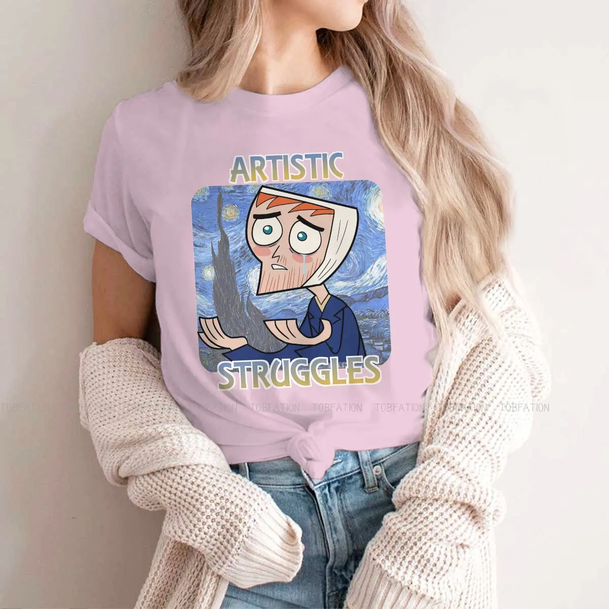 Van Gogh  Hipster TShirts Clone High Abraham Lincoln Abe Joan of Arc Woman Graphic Pure Cotton Tops T Shirt Round Neck 4XL