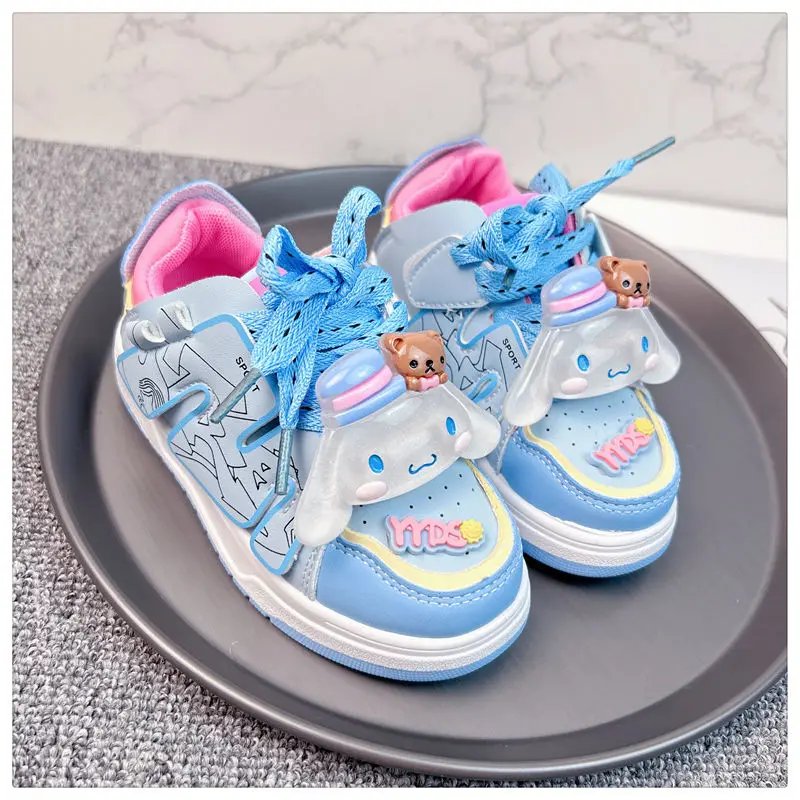 Anime Child Cinnamoroll Skate Shoes Kawaii My Melody Spring Autumn Luminous Sneakers Outdoor Anti-Slip Running Shoes Girl Gift