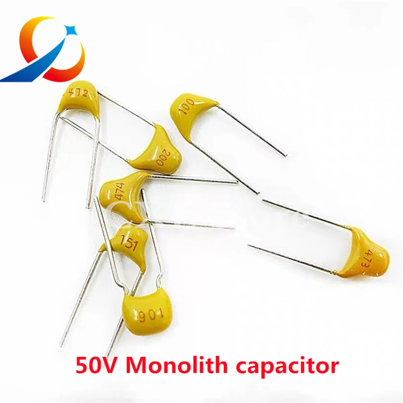 

100Pcs 50V Monolithic Veramic Capacitor 10PF--10UF 22PF 47NF 220NF 1NF 4.7UF 1UF 100NF 330NF 0.1UF 102 104 105 106 103 473 334