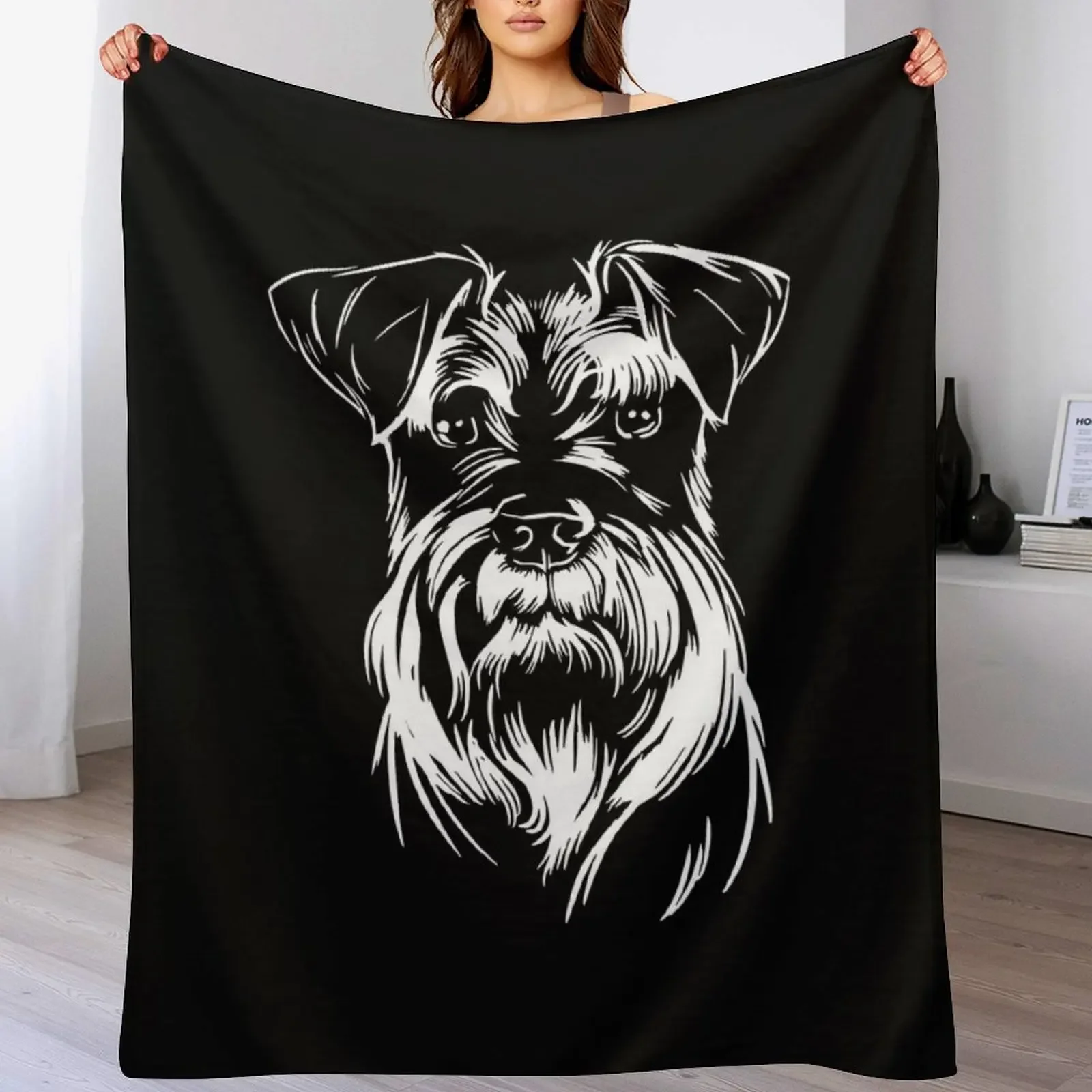 New Schnauzer dog Throw Blanket Lightweight Warm Blanket for Indoor Outdoor Use