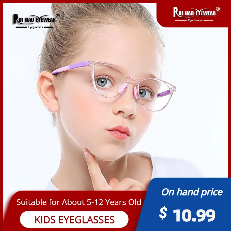 Children Glasses Frames Cat Eye Design Girls Kids Eyeglasses Spuer Light TR90 Spectacles Amblyopia Myopia Optical Glasses Frame