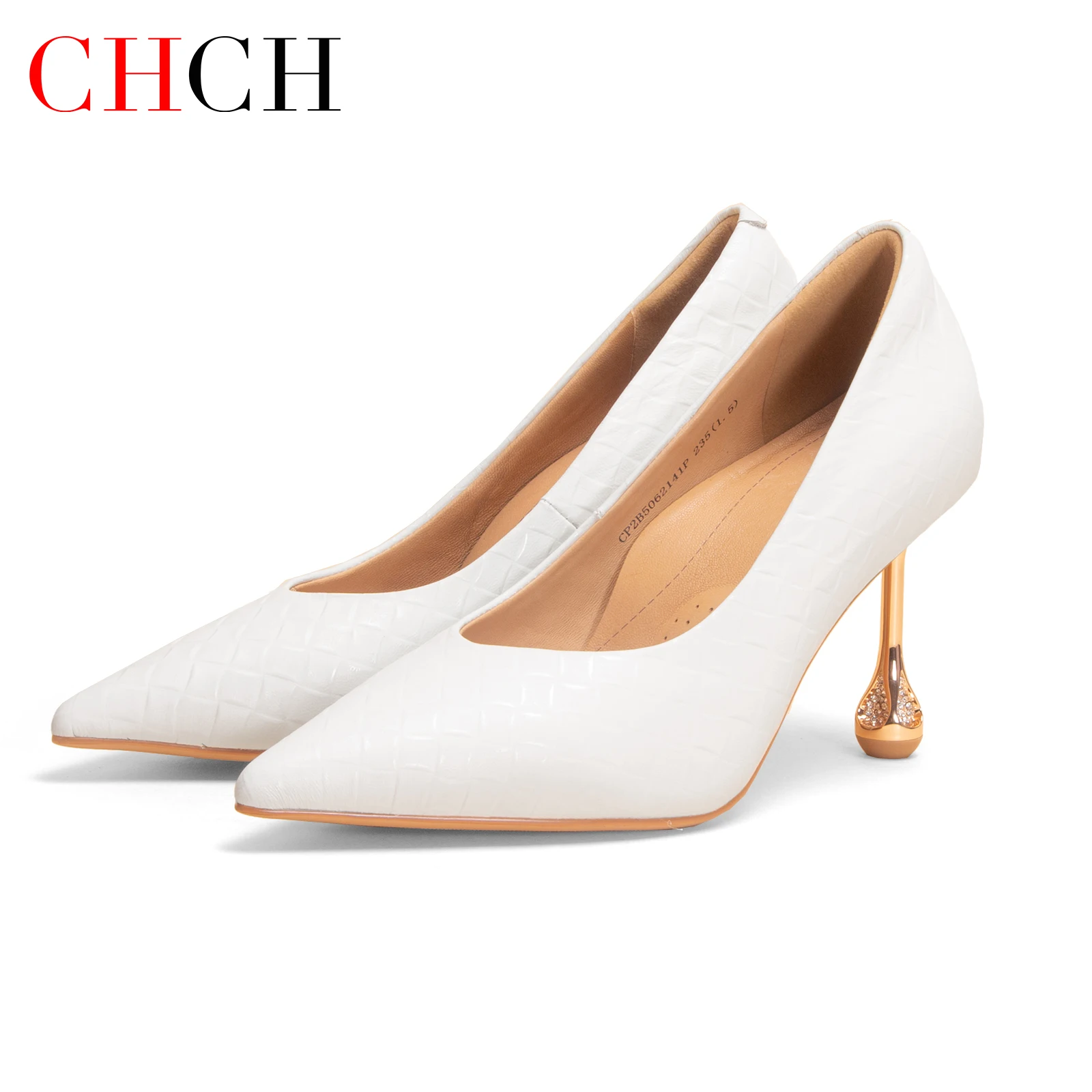 CHCH Women Formal Evening Heels Pointed Toe Pumps for Wedding Party Dinner Arch Support