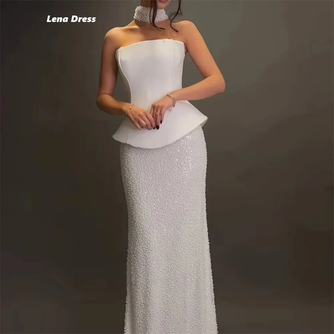 レナ光沢のあるパーティードレス女性オーダーメイド特別な日のためのオケージョンドレスマーメイド高級女性のエレガントなパーティードレス結婚式