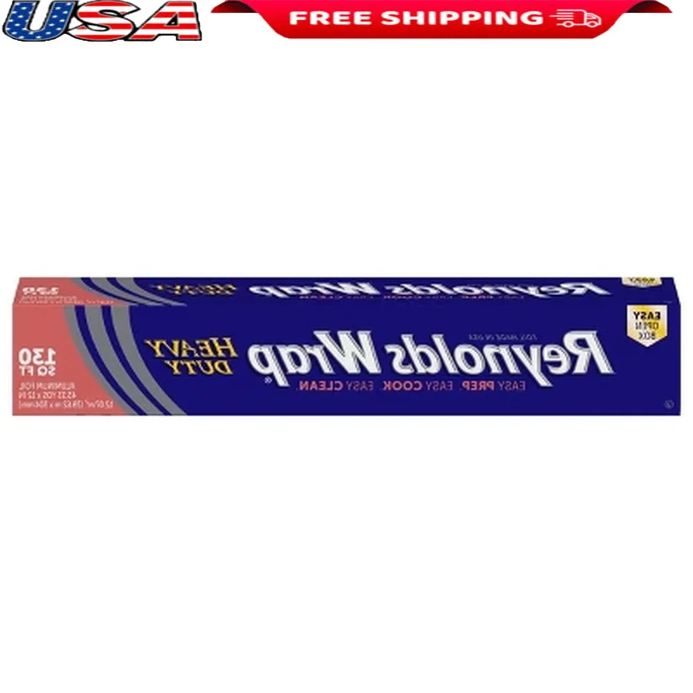 

Heavy Duty Aluminum Foil 130 sq ft Multipurpose Oven Safe Heat Resistant Kitchen Wrap Baking Grilling Food Storage