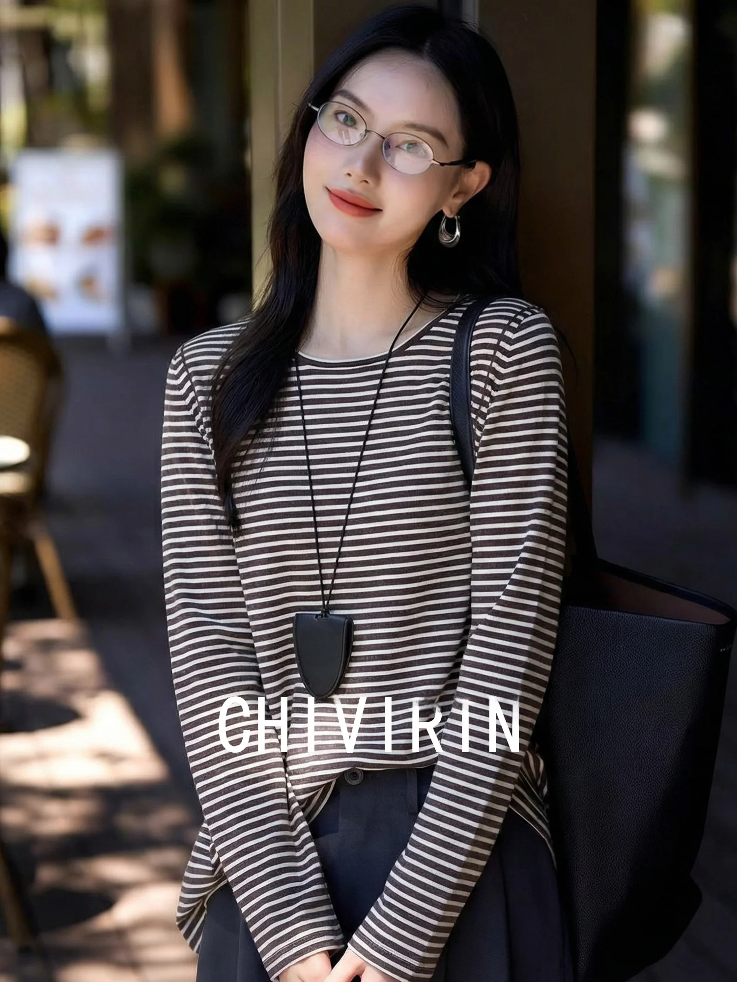 

Женский вязаный свитер Chivirin с длинными рукавами и круглым вырезом, базовый повседневный свободный крой, из смесового шелка, комфортный и дышащий