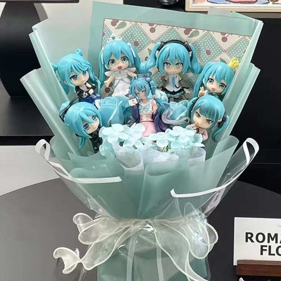 6pcs/set Anime new  miku figure mini character ornaments kawai  hatsune table decoration for home adult toy child gift